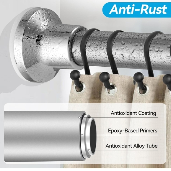 NIB Shower Curtain Rod 24-36" Adjustable - Picture 3 of 7